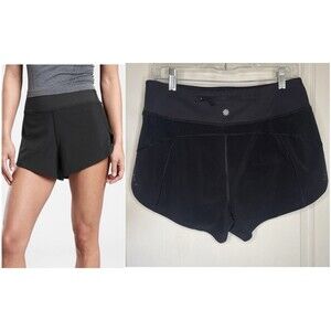 Athleta Run With It 3.5" Shorts Women's Small Black Training Running Athletic
